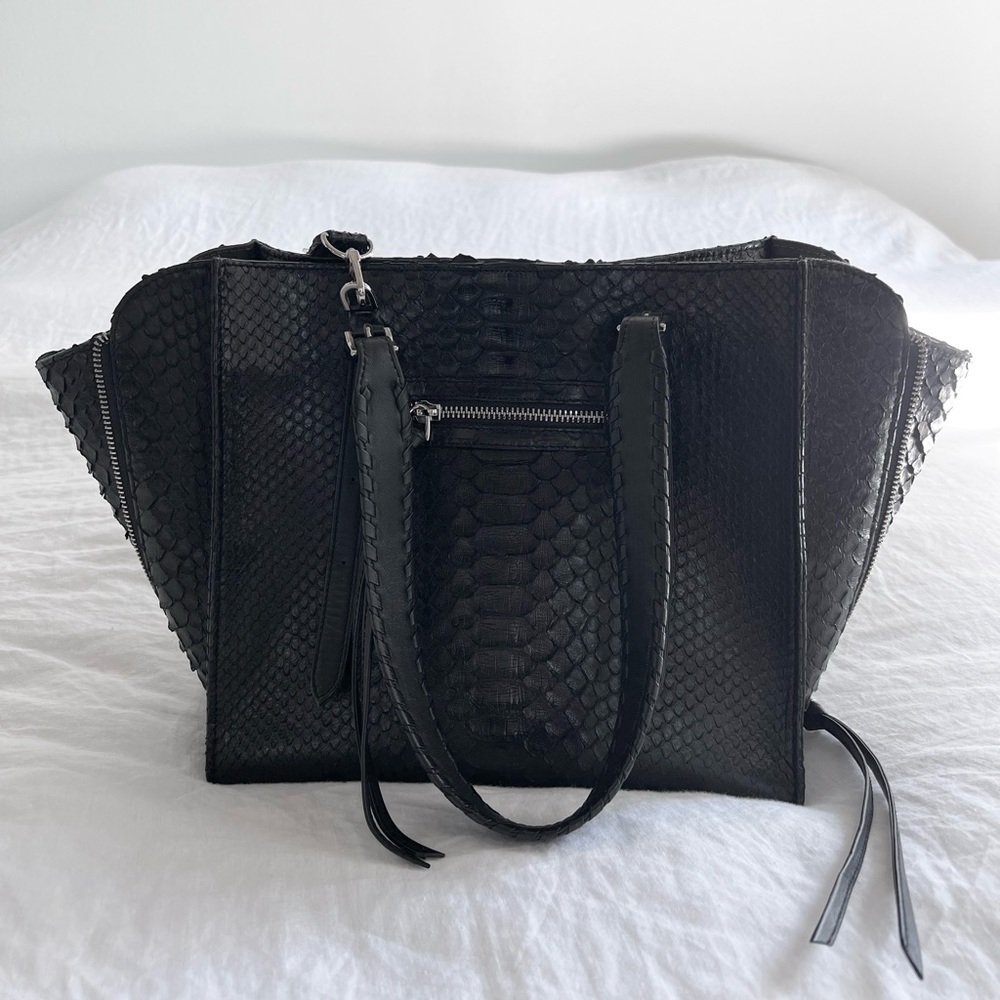 Black genuine python bag by J. Markell